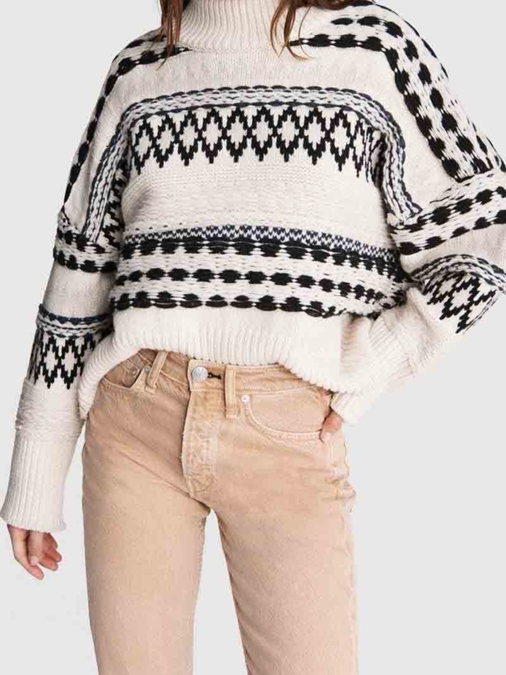 Rag & Bone Willow Fairisle Wool Mock Neck Sweater size Xs